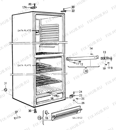 Взрыв-схема холодильника Privileg P9125 - Схема узла C10 Cabinet